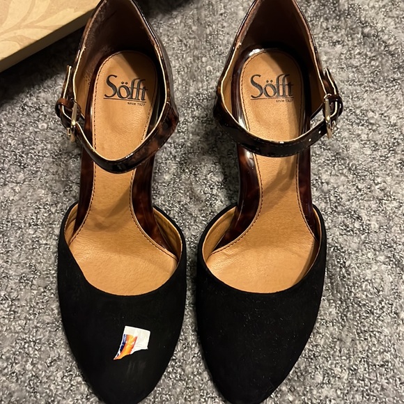 Black suede w animal print patent leather back - Picture 6 of 9